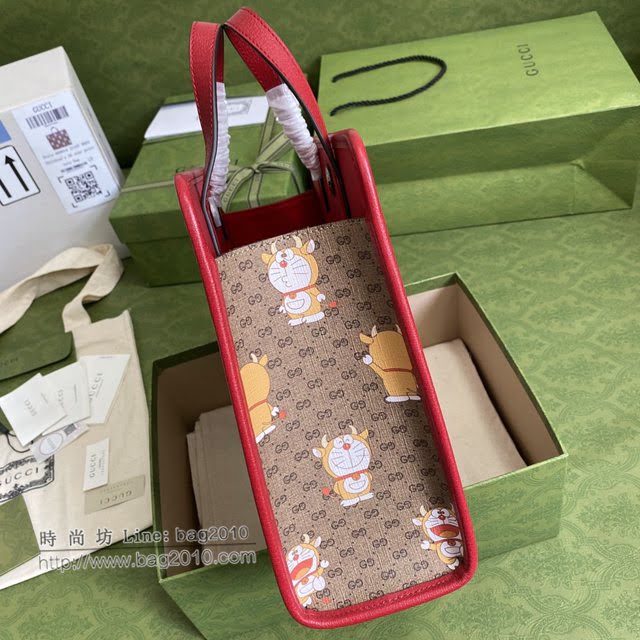 Gucci新款包包 古驰哆啦A梦tote托特包购物袋 605614  gdj1656